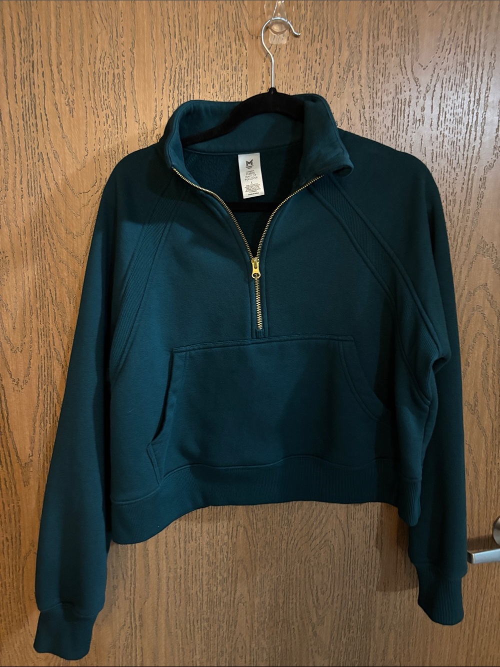 Half-Zip Pullover Sweatshirt in Dark Green size large